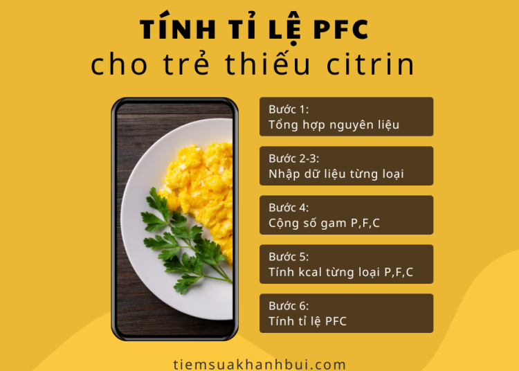 Cách tính tỉ lệ PFC cho trẻ thiếu Citrin
