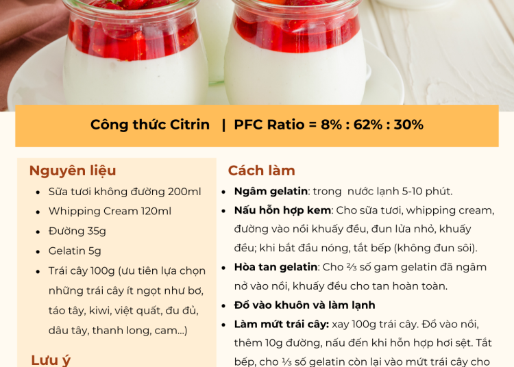 Cử phụ Citrin: Panna Cotta