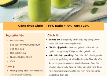 Cử phụ Citrin: Pudding bơ sữa