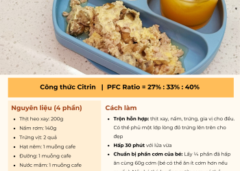 Công thức Citrin – CƠM THỊT CHƯNG NẤM