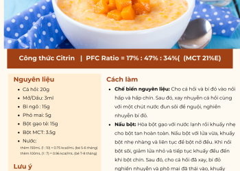 BỘT CÁ HỒI BÍ ĐỎ PHÔ MAI – cho bé Thiếu Citrin