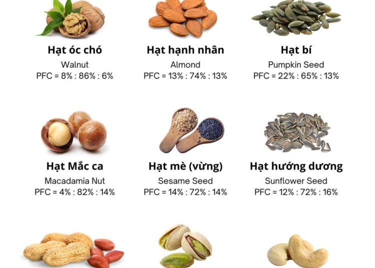 Thiếu Citrin: PFC Ratio các loại ĐẬU – HẠT