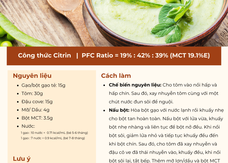 [Thiếu Citrin] BỘT TÔM, ĐẬU COVE